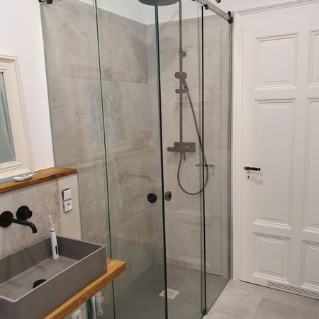 Eckeinstieg Dusche MWE Claro, Loft-Optik (PVM Beschichtung)