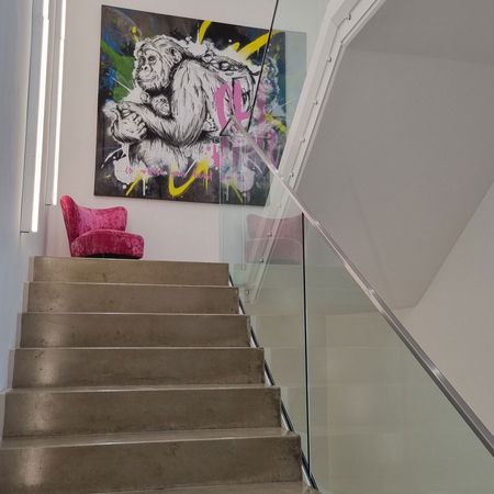 Ganzglas-Treppenhaus-Geländer Bürogebäude