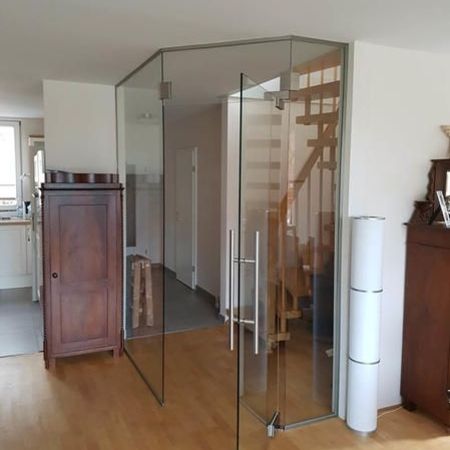 Ganzglas Abtrennung Flur / Wohnbereich